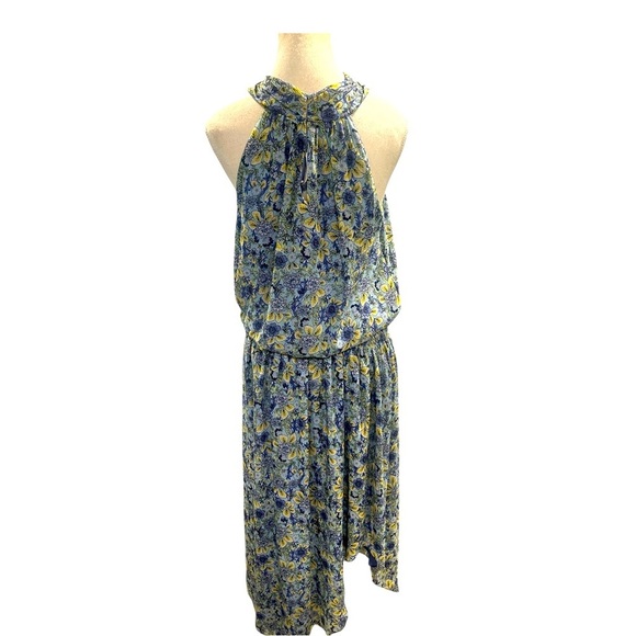 NWT Ramy Brook Kent Daisy Printed Midi Dress In Blue Size Medium - Picture 10 of 12